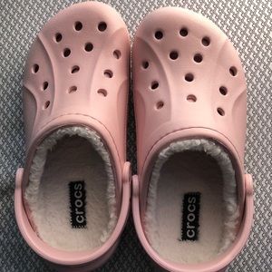 Pink Fuzzy Crocs